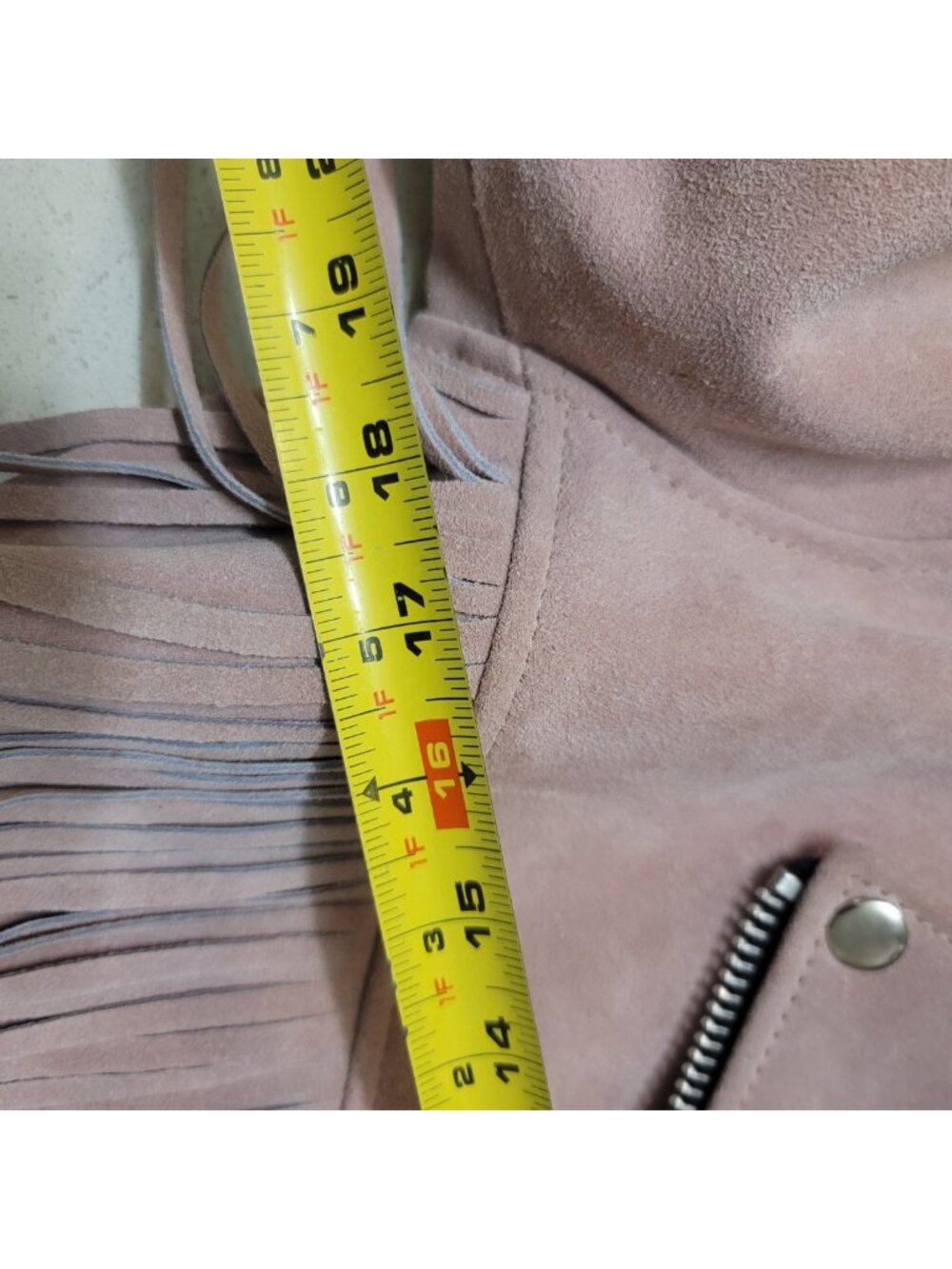 Free People Understand leather Fringe jacket Small Pink - Picture 8 of 8